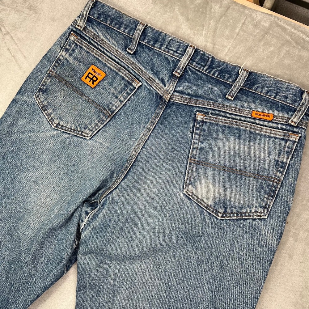 Wrangler‎ FR Riggs Jeans Mens 36x32 Blue Flame Resistant Workwear Rancher Cowboy